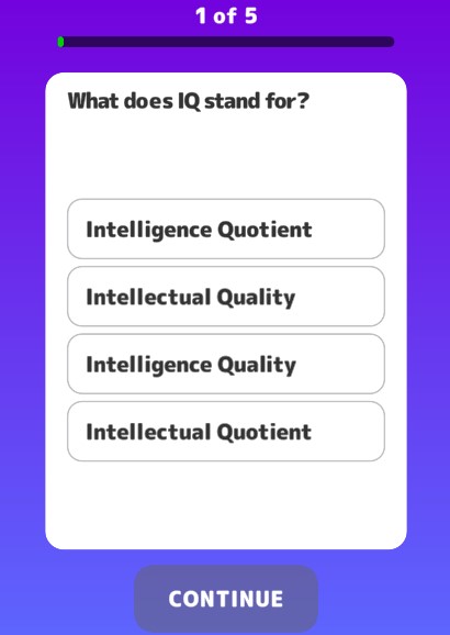 Free IQ Test Quiz screenshot